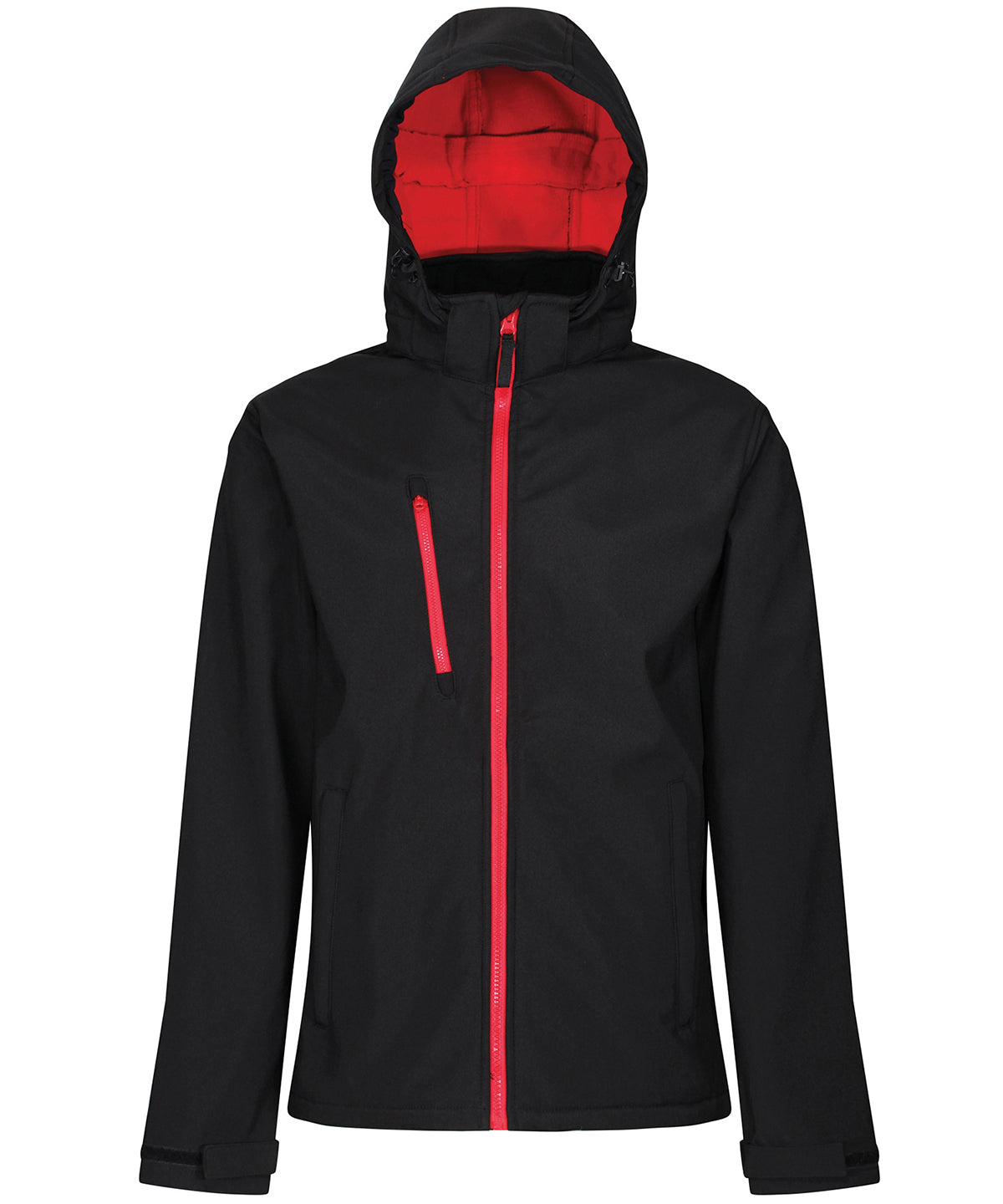 Venturer 3-layer hooded softshell jacket - M - Black/Red