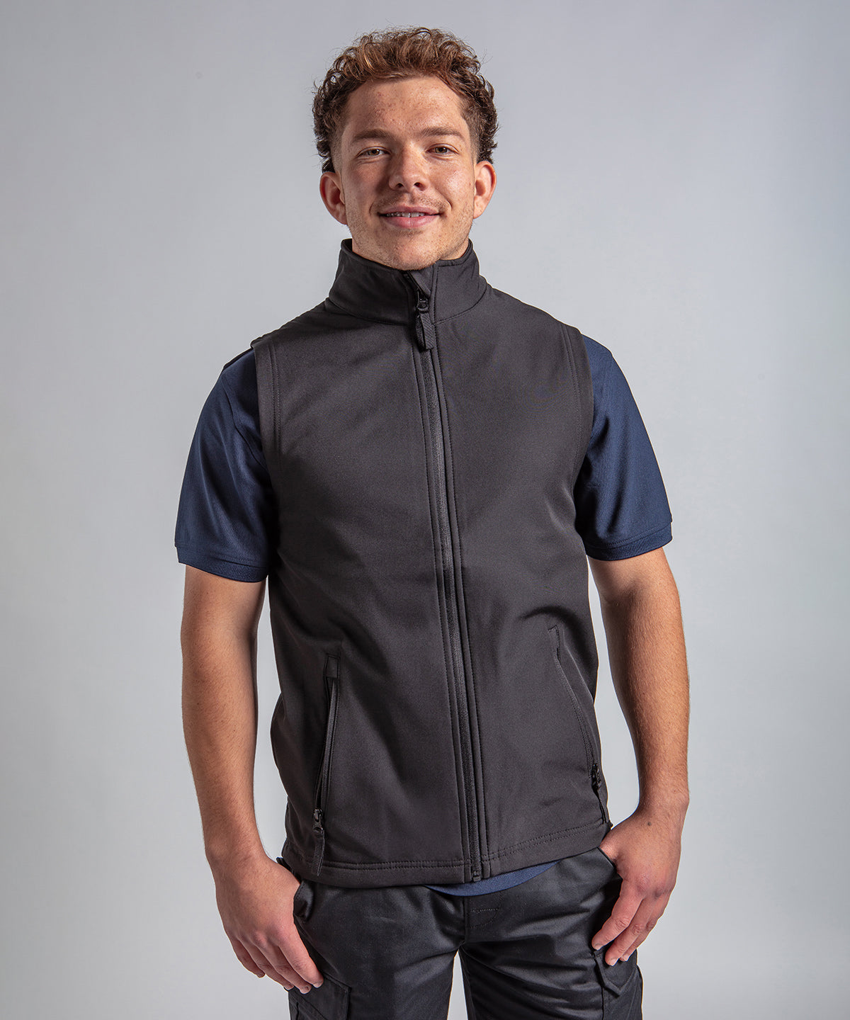 Pro 2-layer softshell gilet — durable weatherproof workwear vest with professional finish