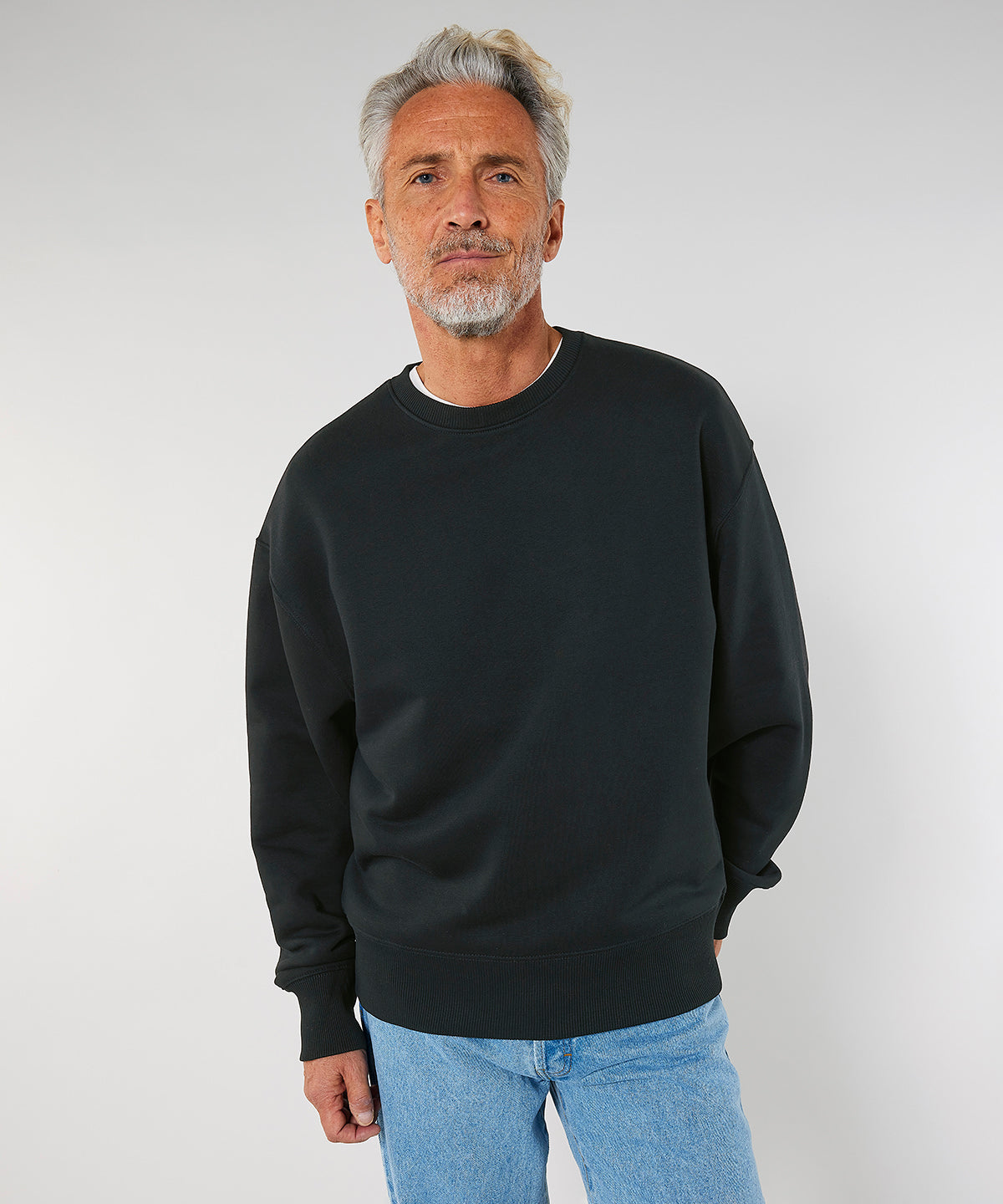 Radder oversized brushed crew neck (STSU857) - XXS - Black