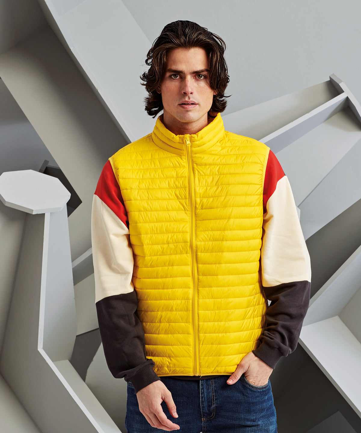 Tribe fineline padded gilet - lightweight insulated sleeveless jacket with quilting